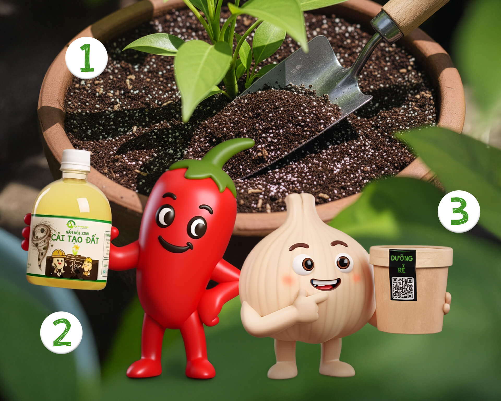 cứu cây Bề mặt đất nổi váng trắng như muối