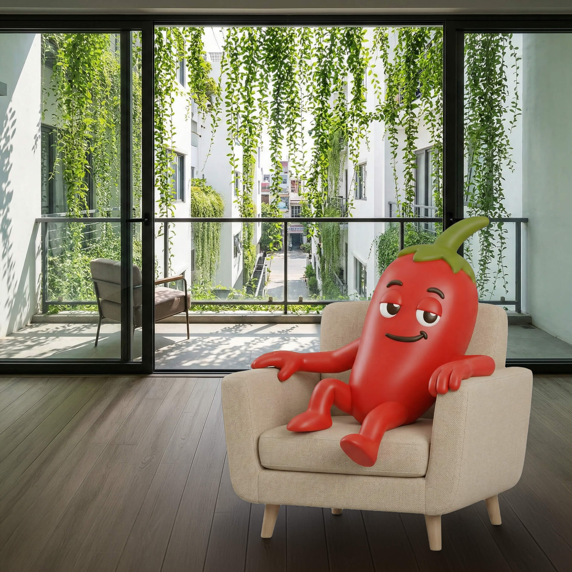 trồng cây che nắng cho ban công phía tây