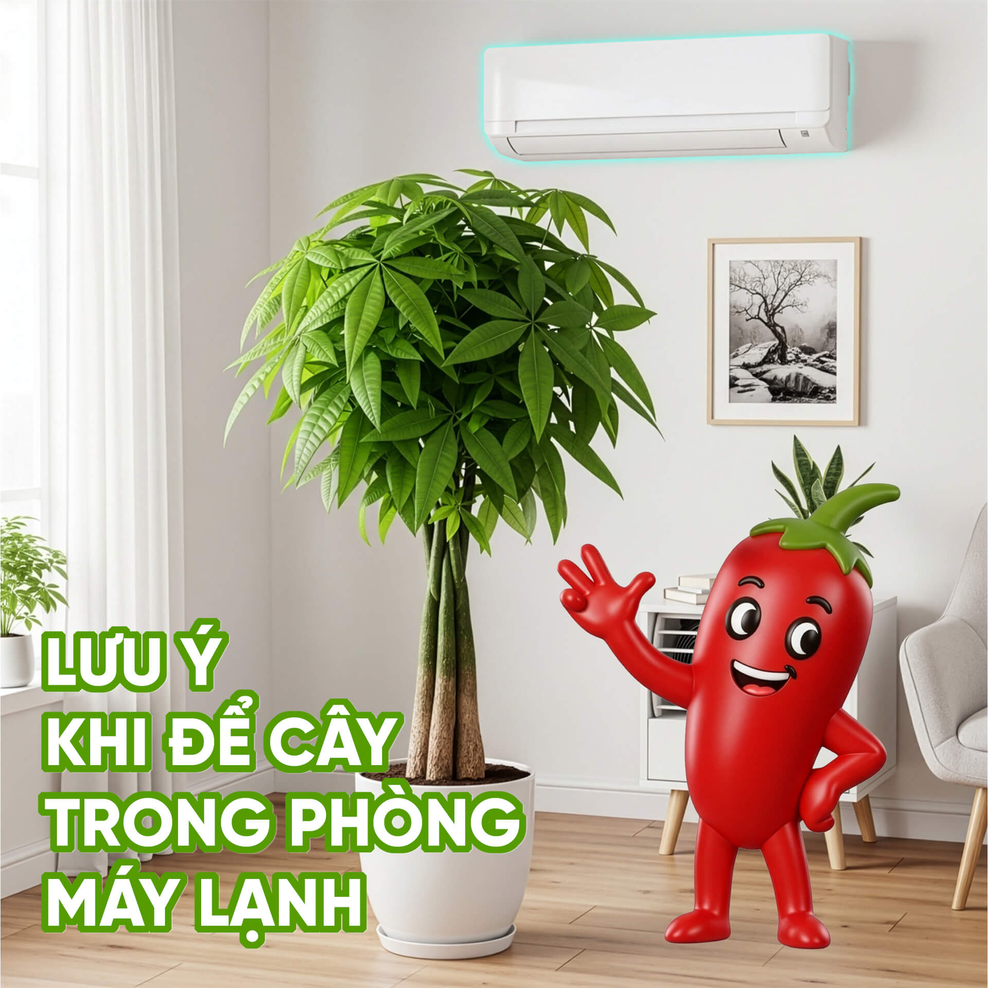 Các lưu ý khi để cây trong phòng máy lạnh	