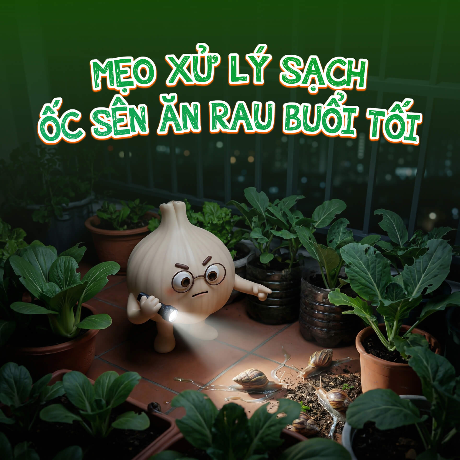 trị ốc sên ăn rau ban đêm triệt để