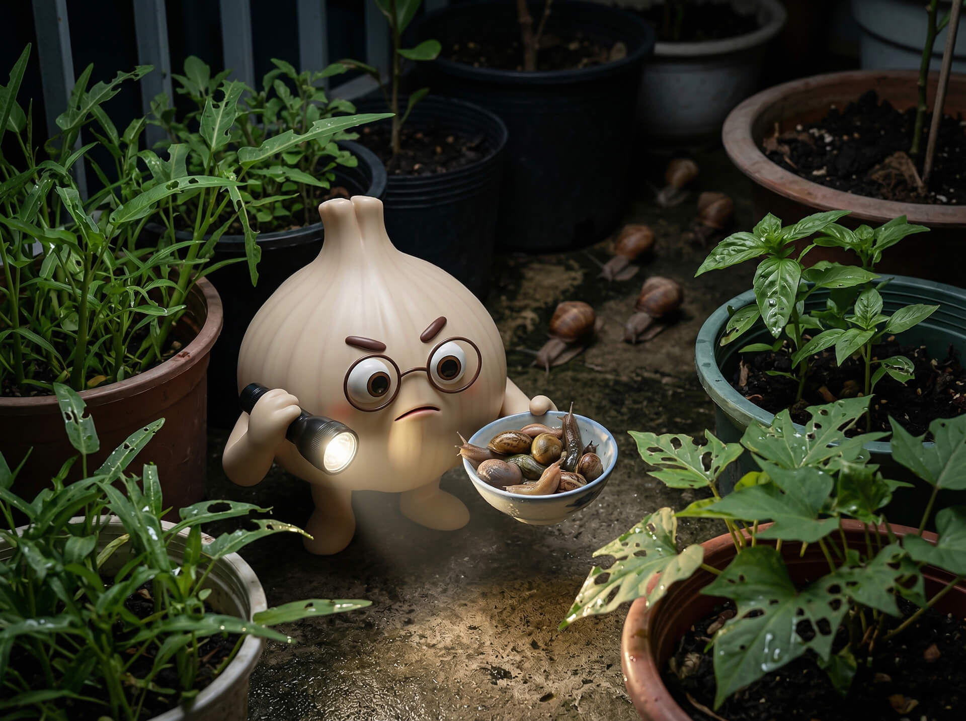 cách trị ốc sên phá sau ban đêm