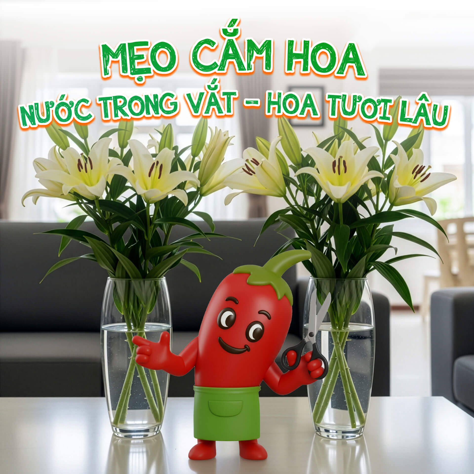 Mẹo cắm bông bàn thờ Ông Táo Nước trong veo, bông tươi rói cả tuần
