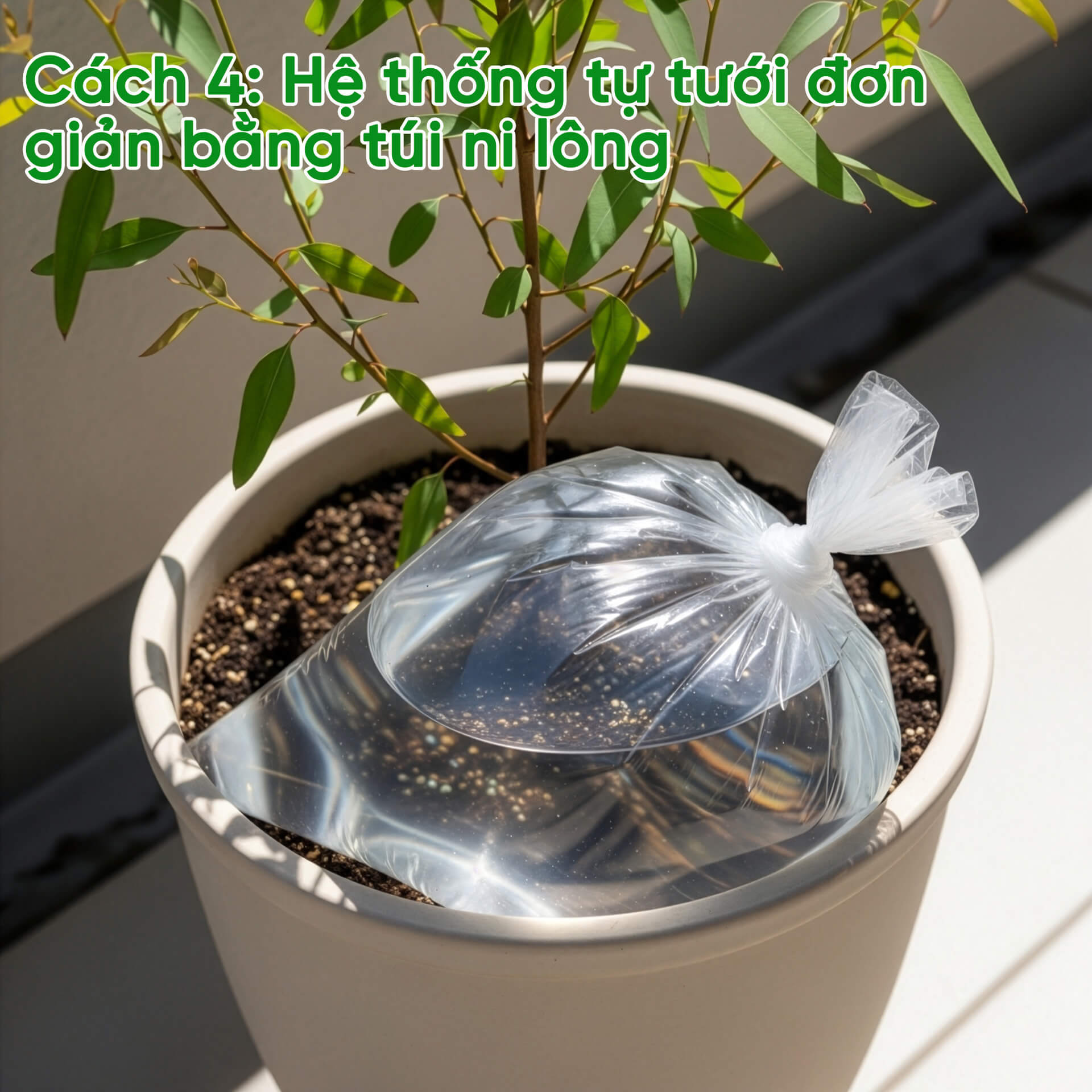 tự chế túi nhỏ giọt để làm cấp nước cho cây