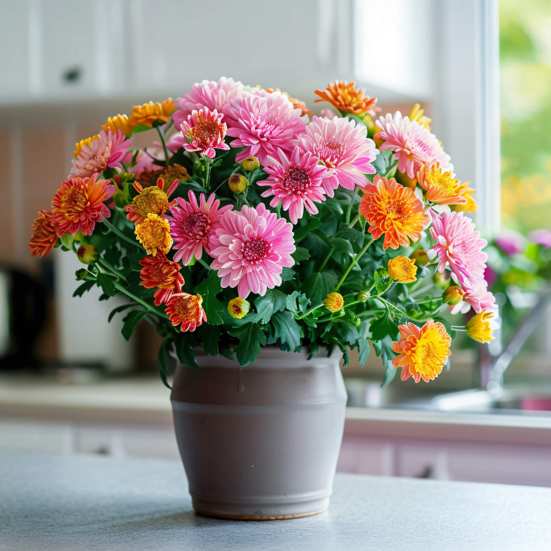 hoa đồng tiền có thể chưng trong nhà hoặc ngoài trời đều được