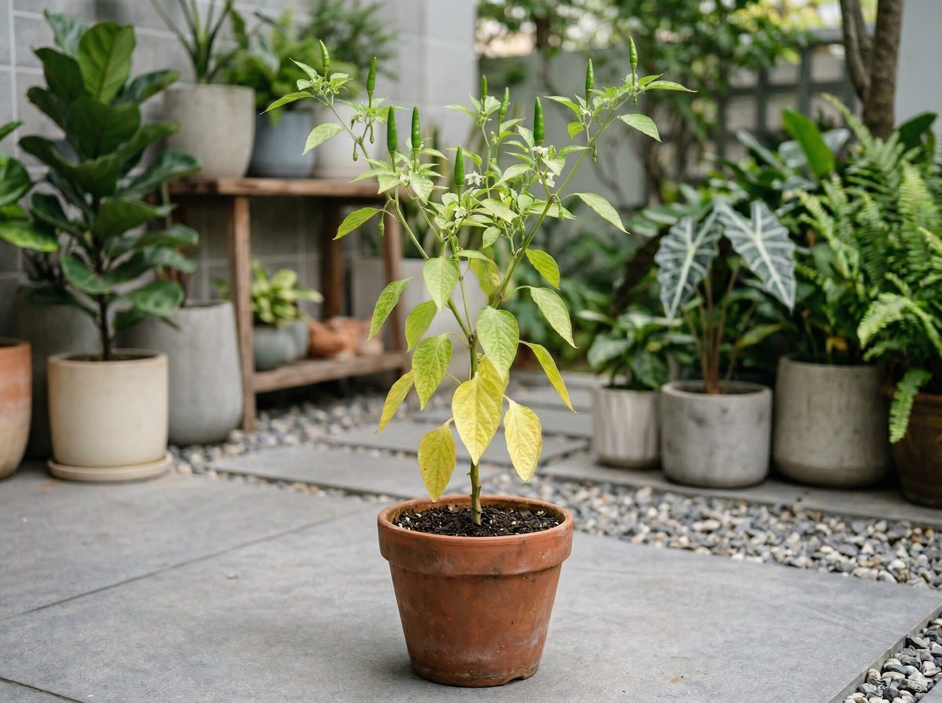 cây thiếu dinh dưỡng vàng lá, không phát triển