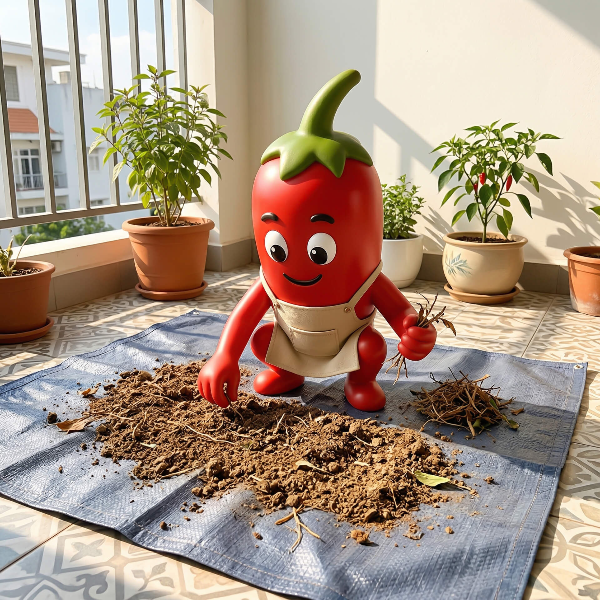 xử lý đất cũ chai cứng thành đất tơi xốp