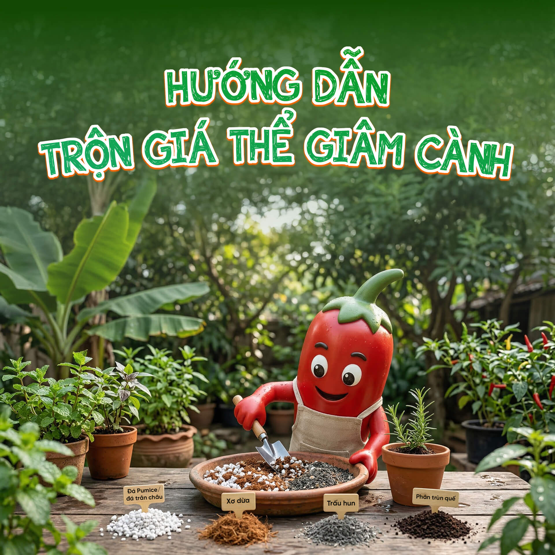 hướng dẫn trộn giá thể giâm cành sao cho đúng